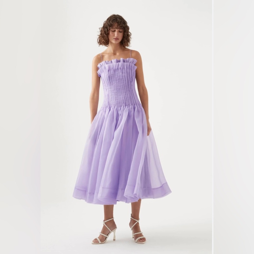 Aje Horizon Pintucked Midi Dress - Like New